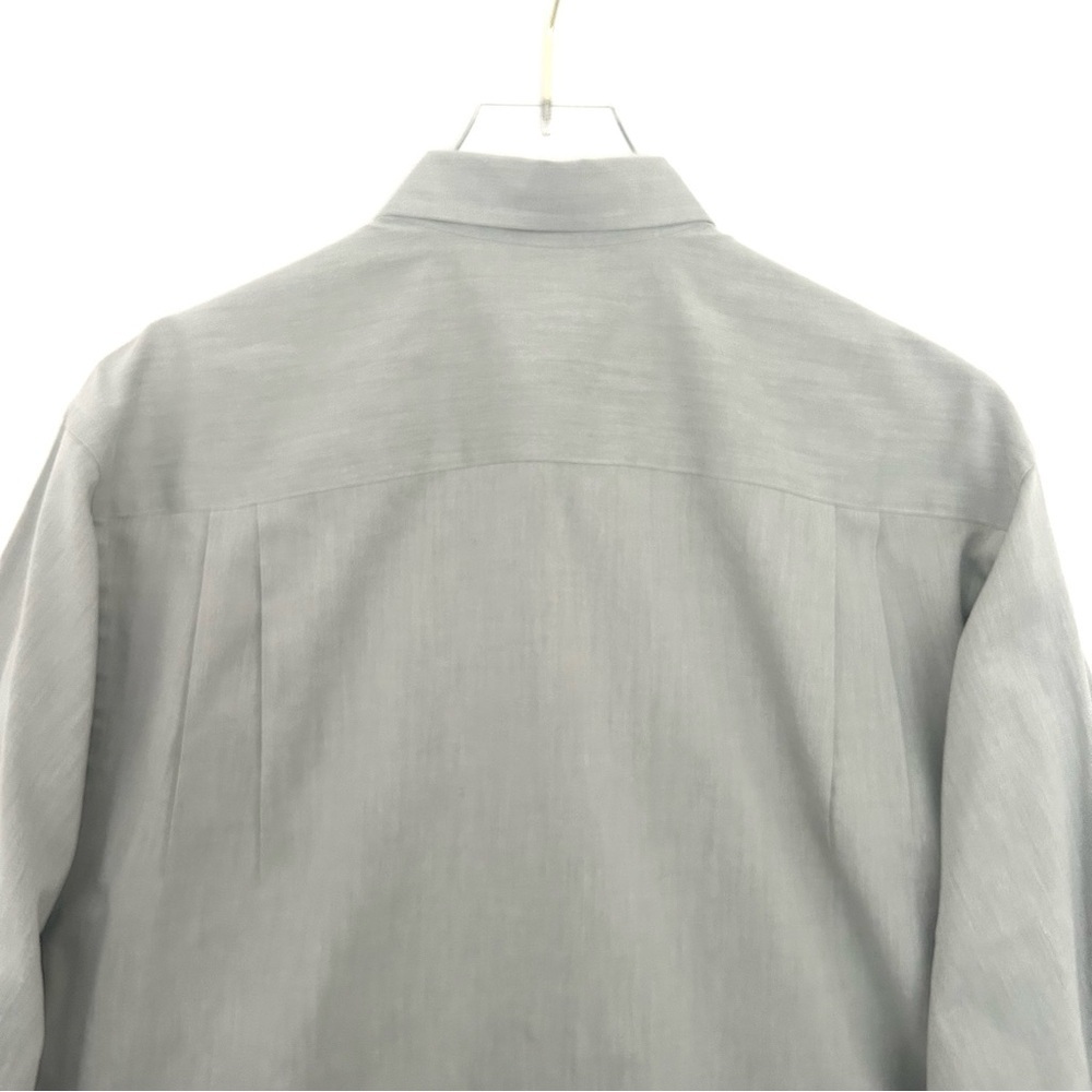 Valentino Uomo Button Down Dress Shirt Cotton Long Sleeve Green Small 15.5 32/33 - Picture 13 of 15